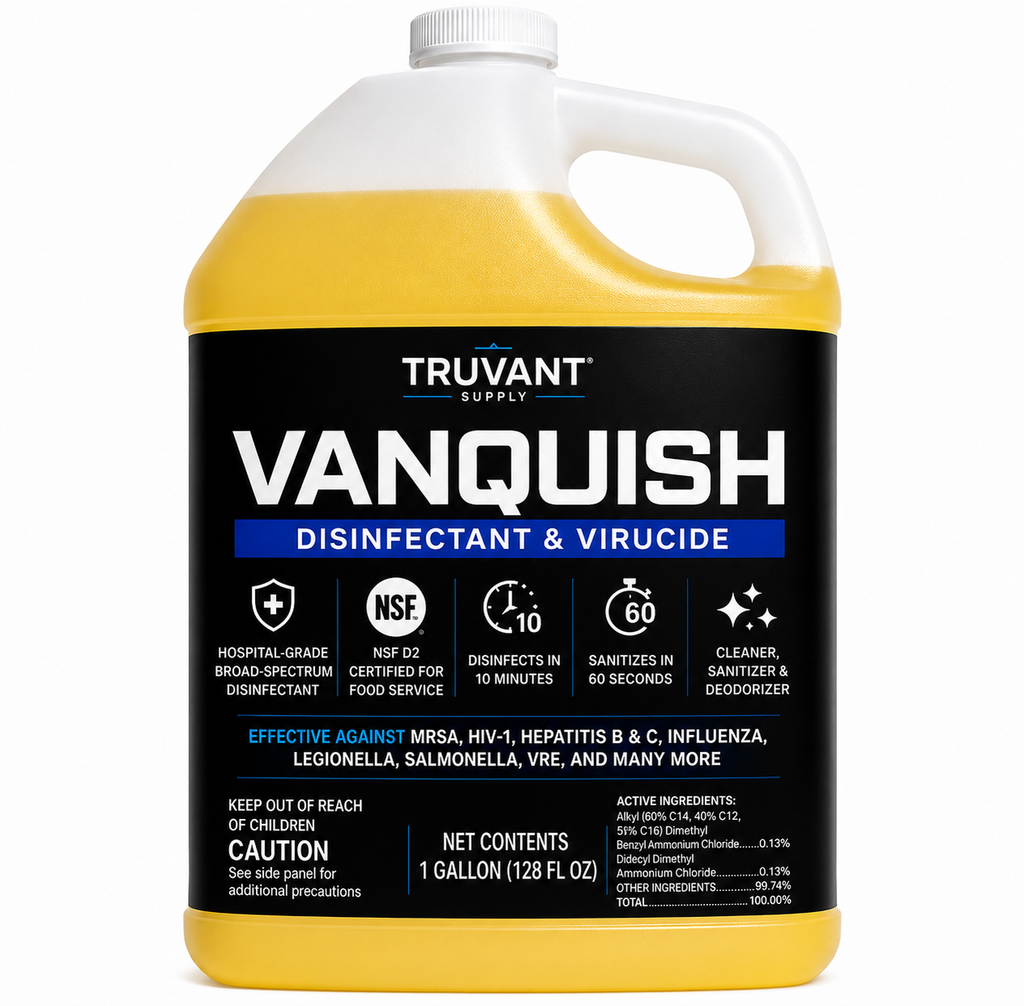 Vanquish – Hospital Grade Disinfectant & Virucide | Kills MRSA, HIV, Hepatitis | NSF D2