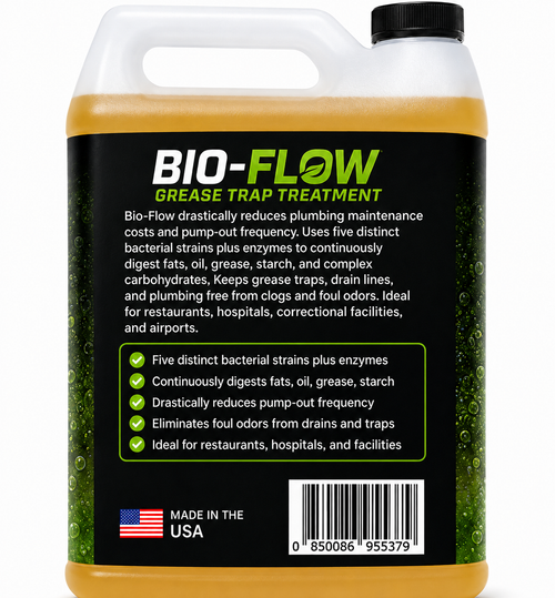 Bio-Flow Grease Trap Treatment – Enzymatic Bacteria | Reduce Pump-Out Costs